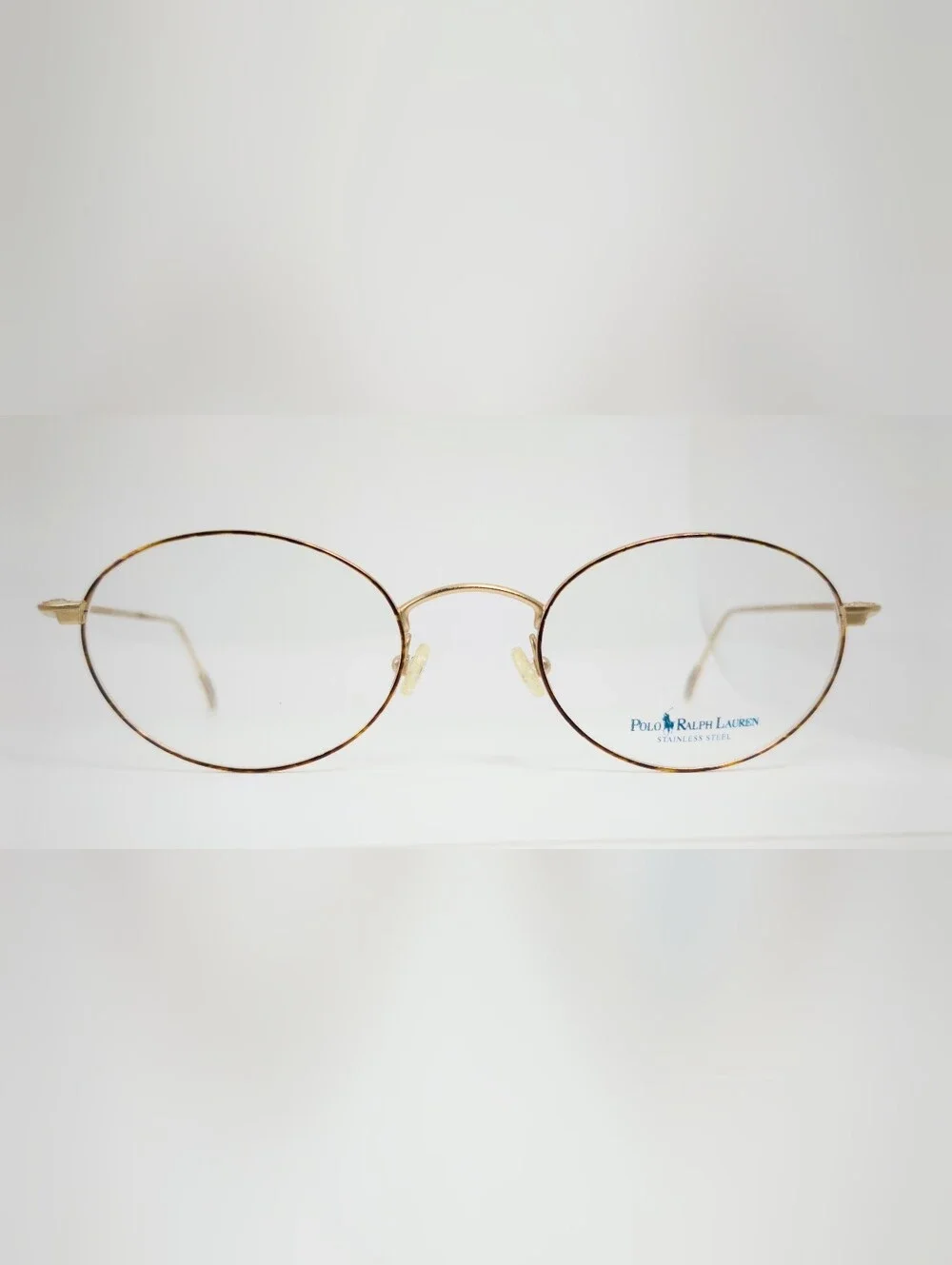 Polo Ralph Lauren Gold Oval Metal Glasses. Stainless Steel.
